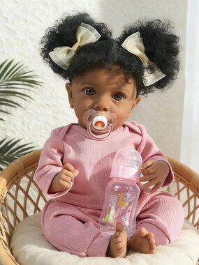 Reborn Baby Dolls Girl Black African American - 20 Inch Realistic Newborn Baby